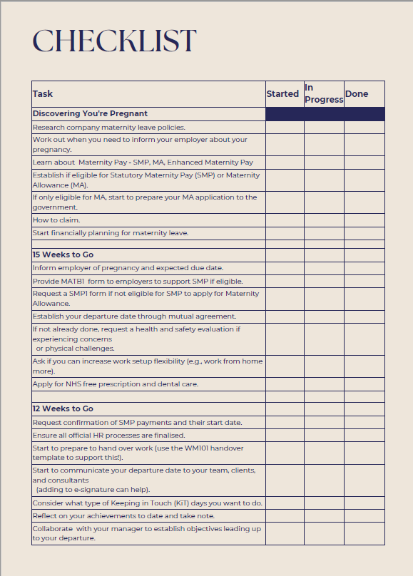 Preparing for Maternity Leave Toolkit