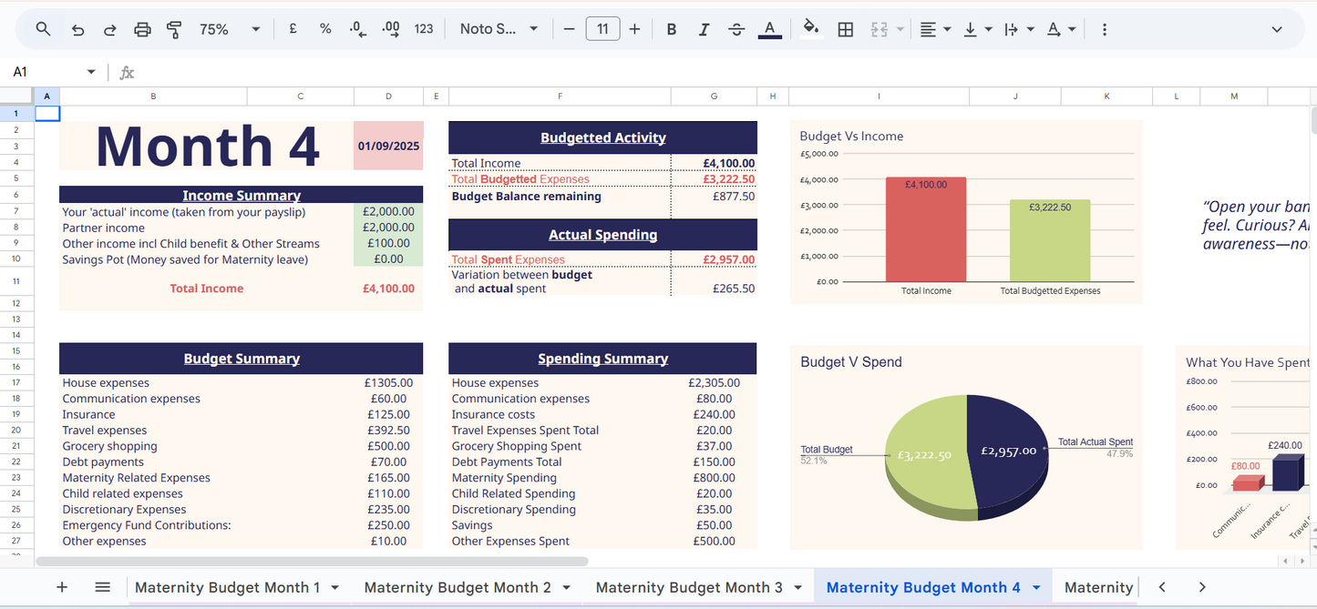 Maternity Money Planner